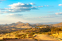 farm & hills west of Windhoek at susnset