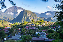 town & mountain peaks