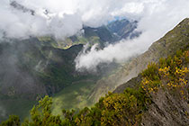 clouds over valley & mountains