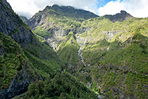 river & waterfalls in valley | mountains