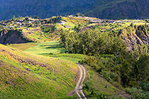 green field near village