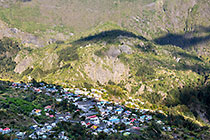 town on plateau & mountain