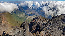 Cilaos circus & mountains under clouds
