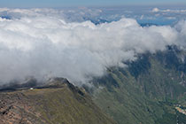Cilaos circus & mountains under clouds
