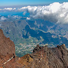 Cilaos circus & mountains under clouds