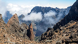 moonscape mountain peaks under clouds