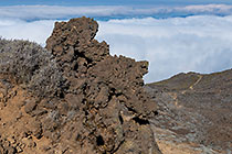 rock formation along trail to Piton des Neiges