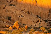 granite boulders at sunset