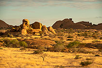 granite boulders at sunset