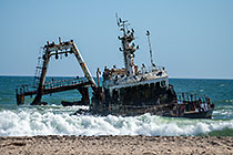 cormoran birds on shipwreck