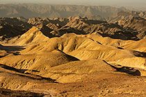 arid hills at sunset