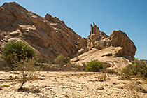 rock formation along riverbed