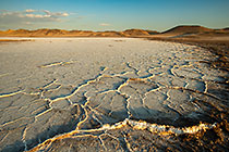 salt pan at sunset