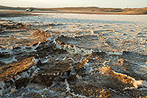salt pan at sunset