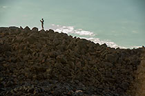 James taking photo on top of rocky hill