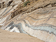 rock formation on the bank of riverbed