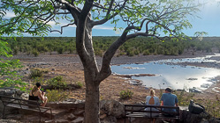 Jojo, Julien & Manon watching no game at waterhole