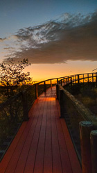 passerelle at sunset