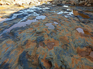 rock formation in riverbed
