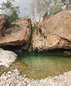 James on top of hot spring rock pool