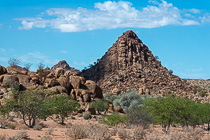 rocky pyramid-like hill