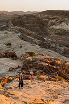 Jojo, Manon, Marc, Marie & Mathou on granite rock at sunset