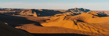 pano - sand dunes at sunset