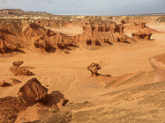 red rock formations in canyon