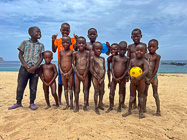 naked children on beach