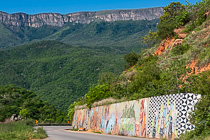 painting on retaining wall