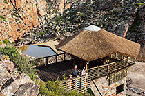 Petra, James & Enya on deck overlooking kloof pool