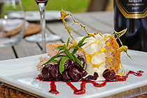menu | baked white chocolate and raspberry cheese cake